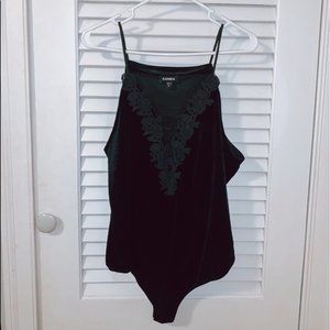 Express Black Bodysuit w/ Criss Cross Neckline